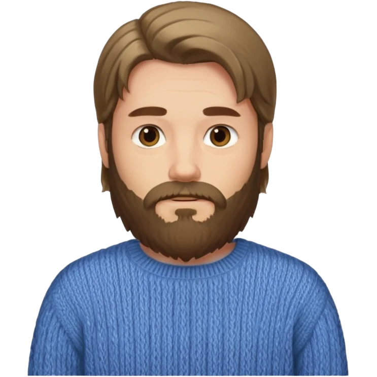 long hair bearded man sweater emoji