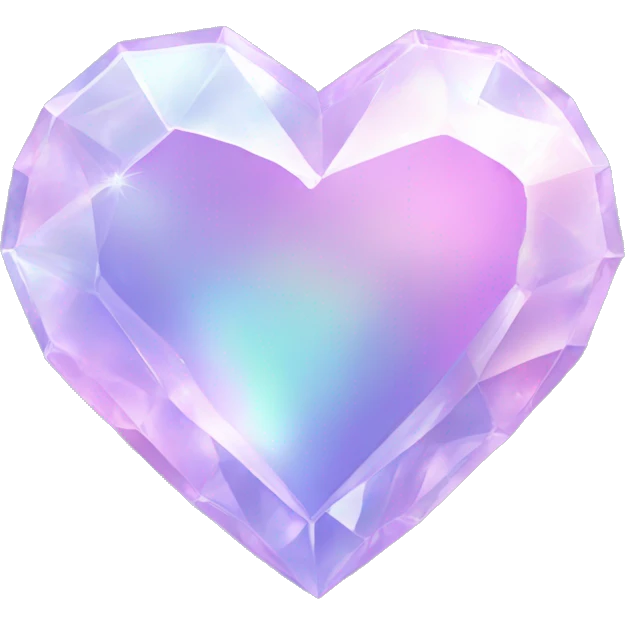 pastel iridescent crystal heart emoji