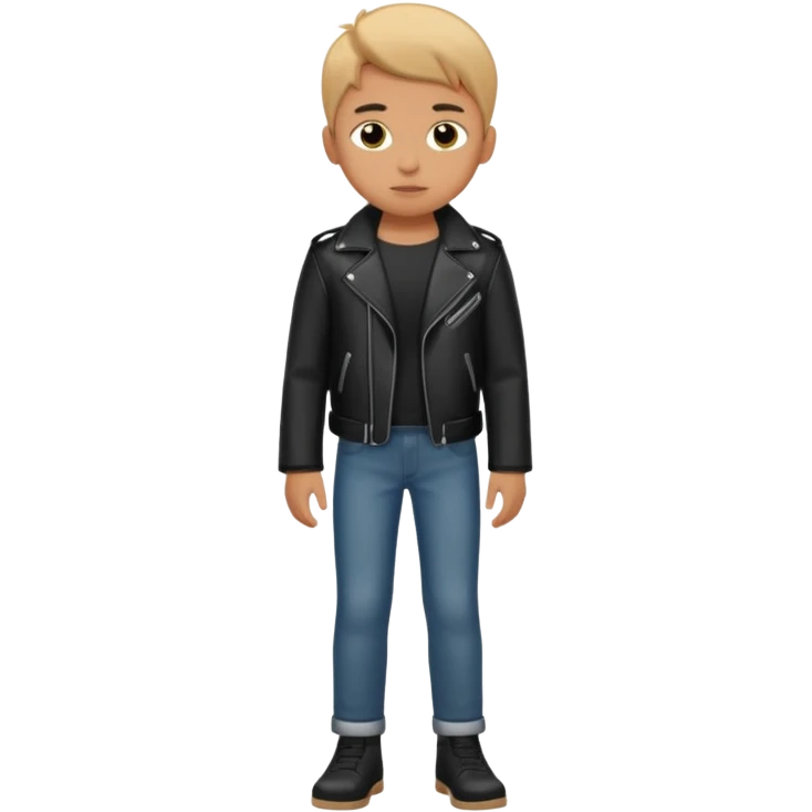 Boy in leather jocket, full body, different color leather jocket, close up emoji