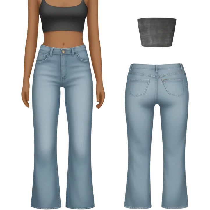 Wide leg high waisted light jeans emoji