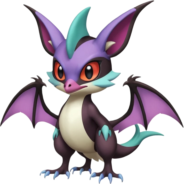 Shiny Cute Noibat-Noivern-Silvally-Fakémon-hybrid-creature (full body)  emoji