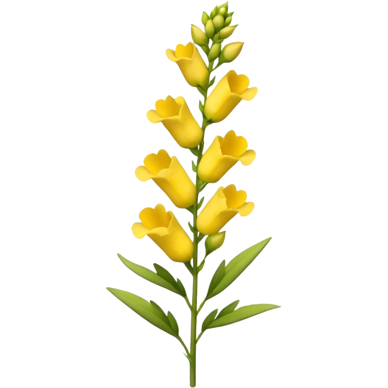 single Yellow Snapdragon, straight stem emoji