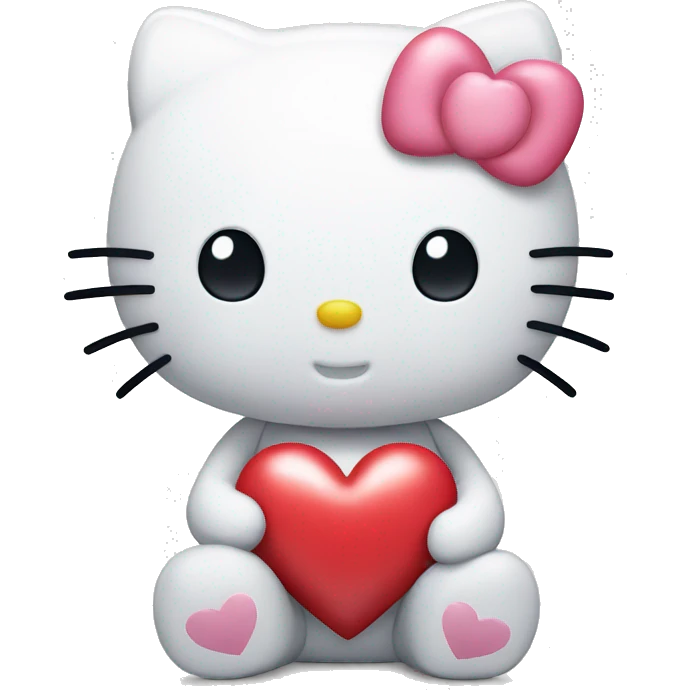 hello kitty with heart emoji