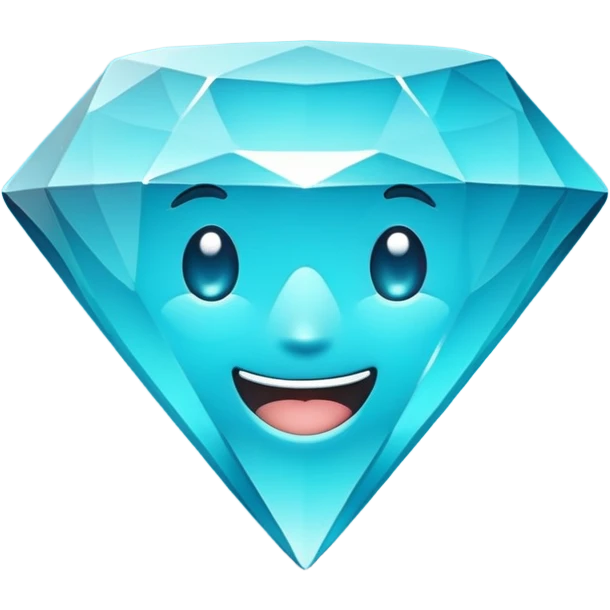 diamond emoji colored with hex code #7dffff simple and clean emoji