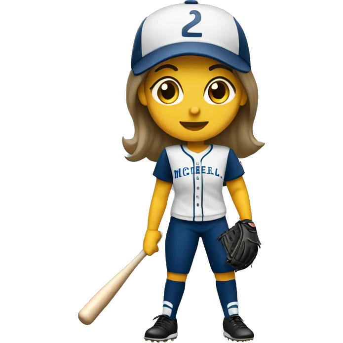 Michela playing softball emoji