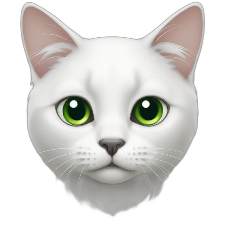 white-cat-with-gray-face-nose-and-white-ears,- green-eyes emoji