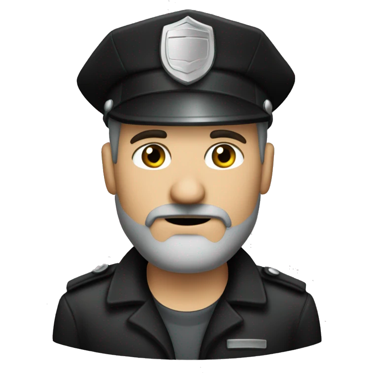 Grey goatee  security guard Man with black clothe emoji