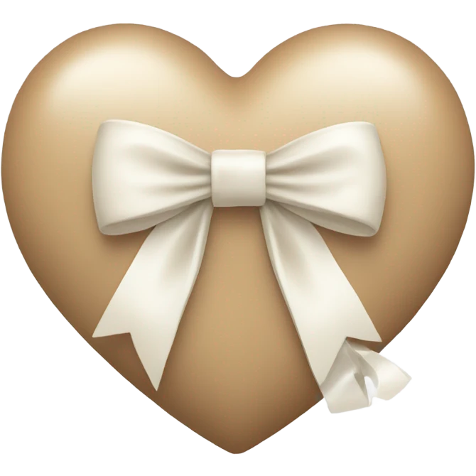 beige heart with white bow emoji