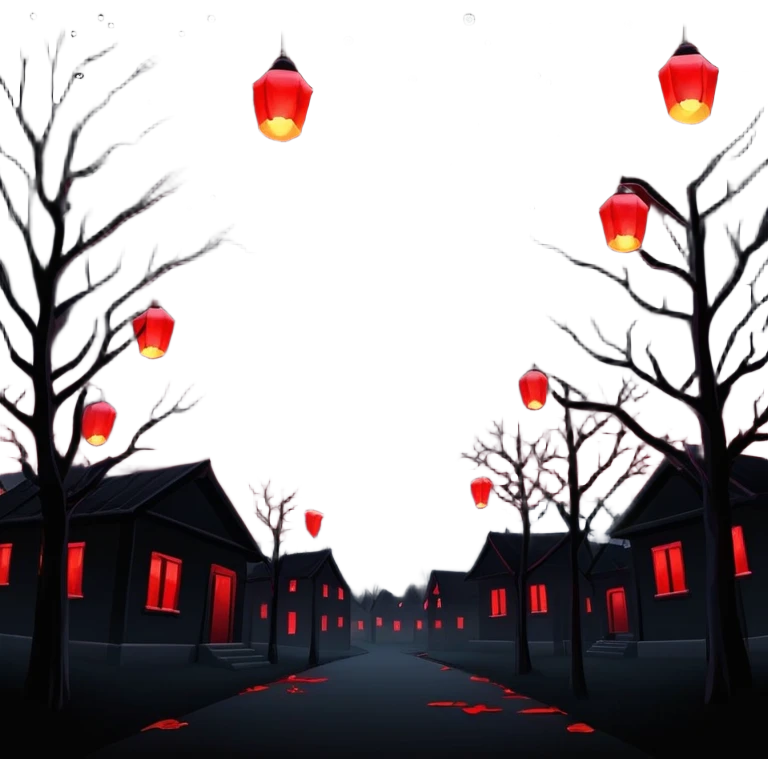 Edgy Black gloomy night sky crimson-blood-red glowing lights  Aesthetic scene scenery full picture decorations emoji