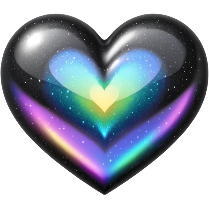 Black rainbow glitter heart  emoji