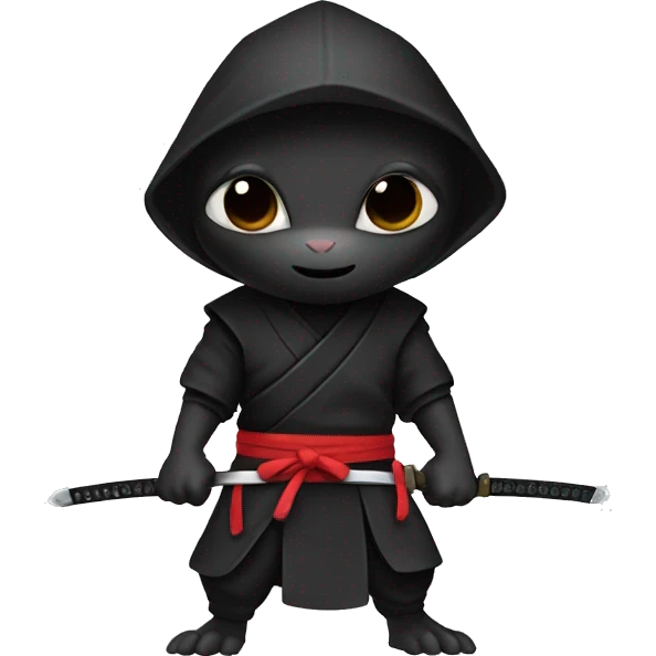 ninja black skin adult rat with katana emoji