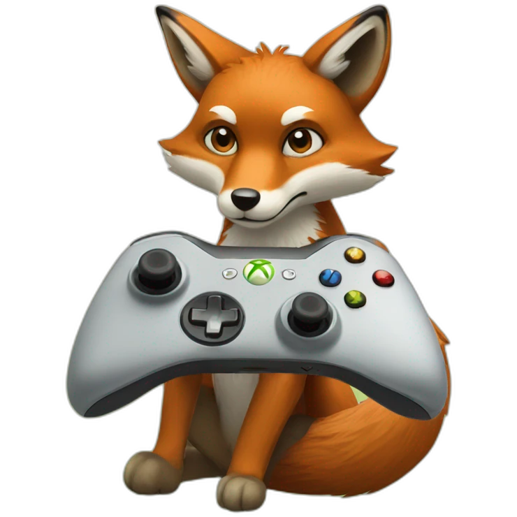 a fox with an xbox controller emoji