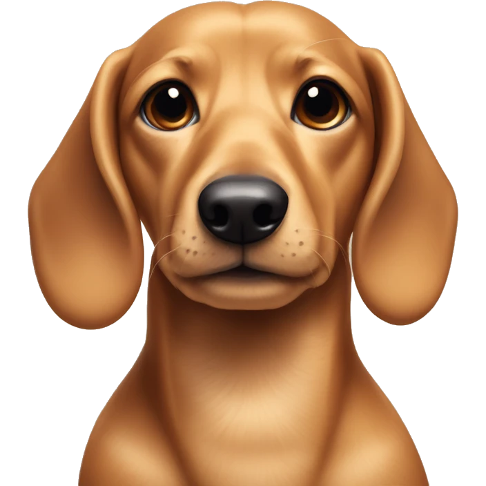 Boy tan and broan sausage dog with blue bow emoji
