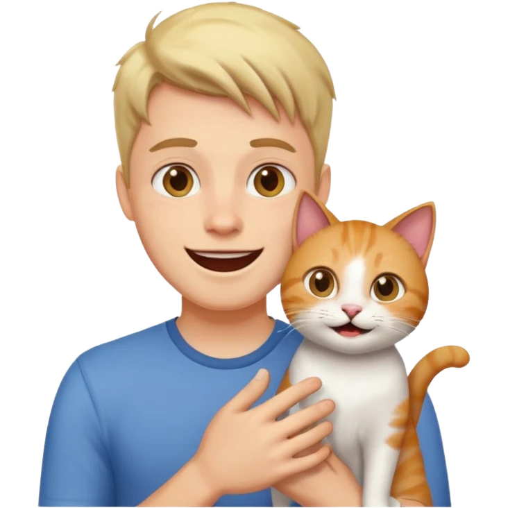 excited guy with a cat emoji