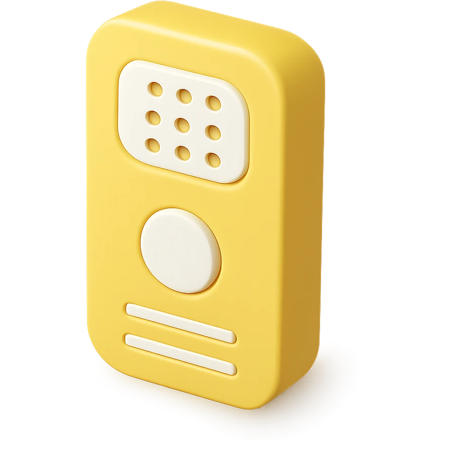 simple yellow audio recorder icon, minimal, clear shape, no text emoji