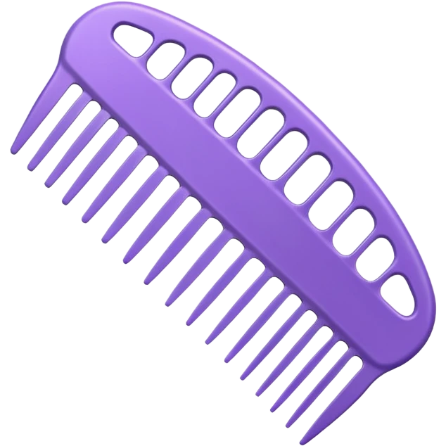 pastel purple styling comb in ios emoji style emoji