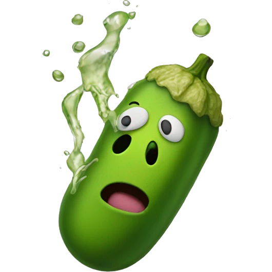 liquid coming out of pickle emoji