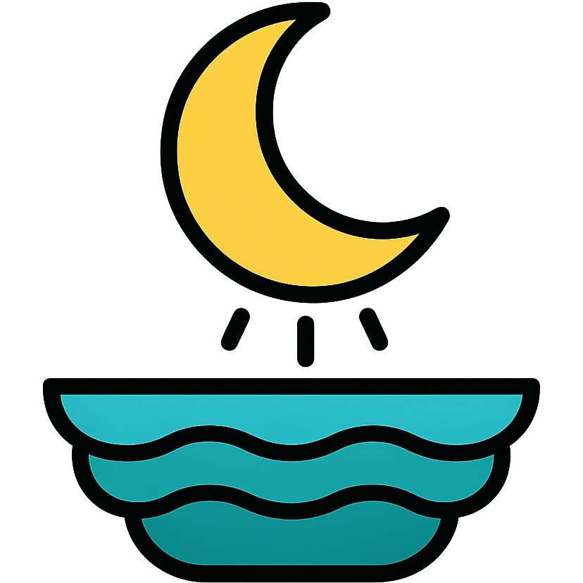 moon reflecting on the sea, style 8, lineal color icon with black outlines of moonlight on sea emoji