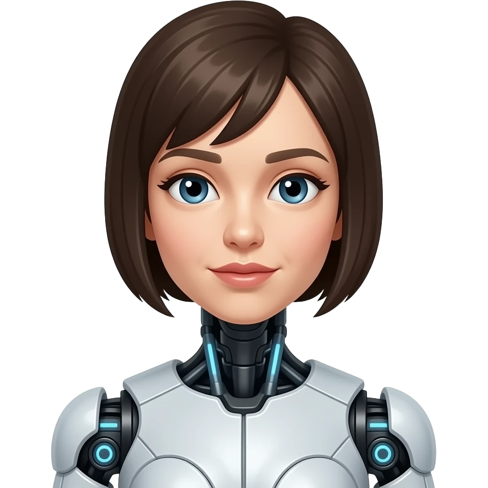 Shy robot female robot human emoji
