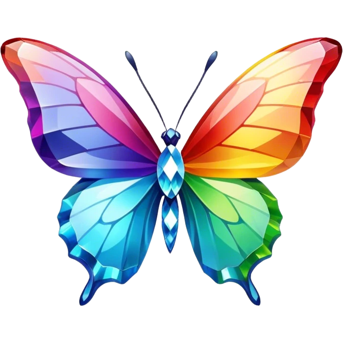 Rainbow-Diamond-Gem-Butterfly-Crystal-Fly emoji