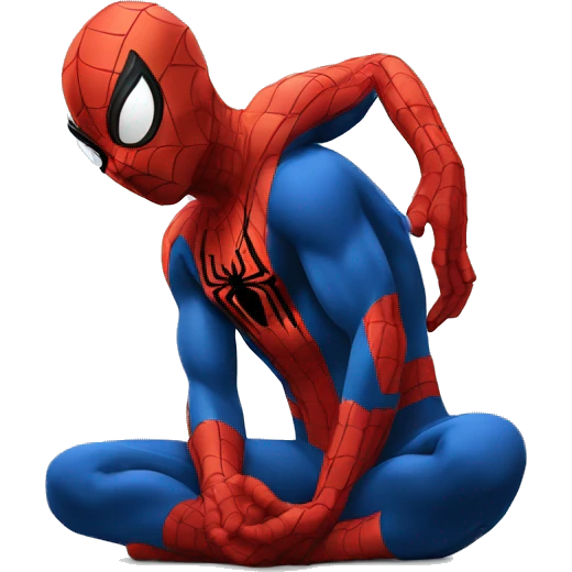 Spiderman doing a meditation emoji