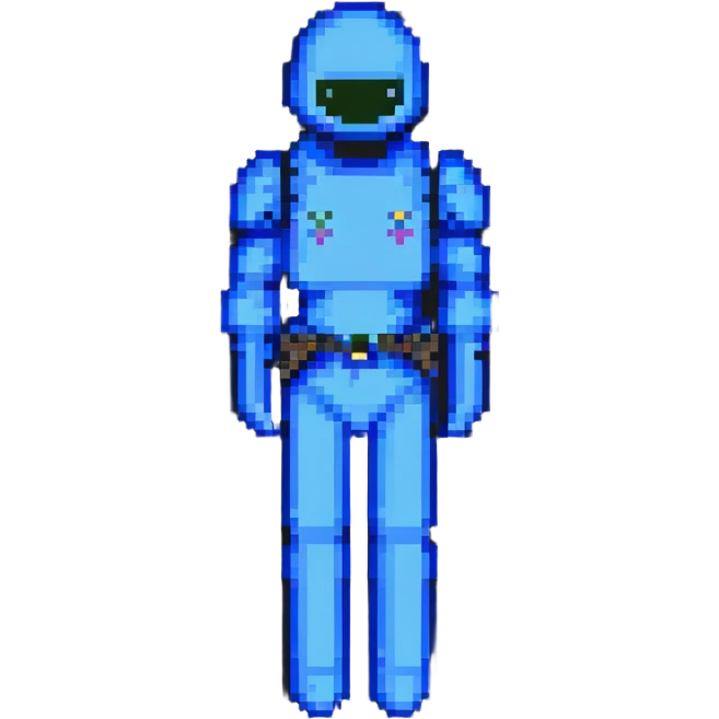 blue line pixel art emoji