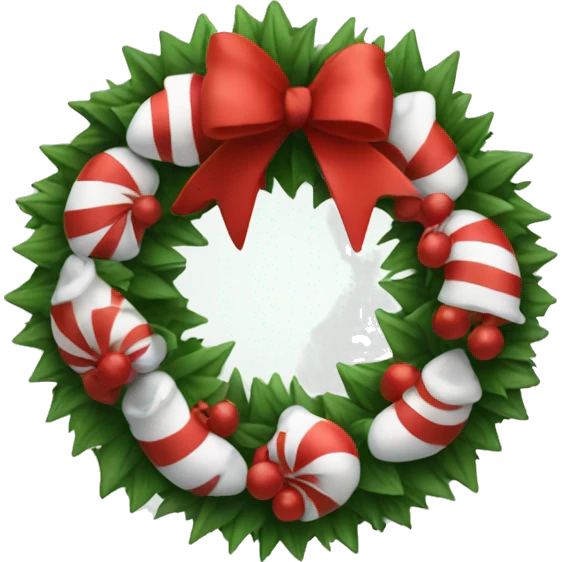 Red and white christmas wreath emoji