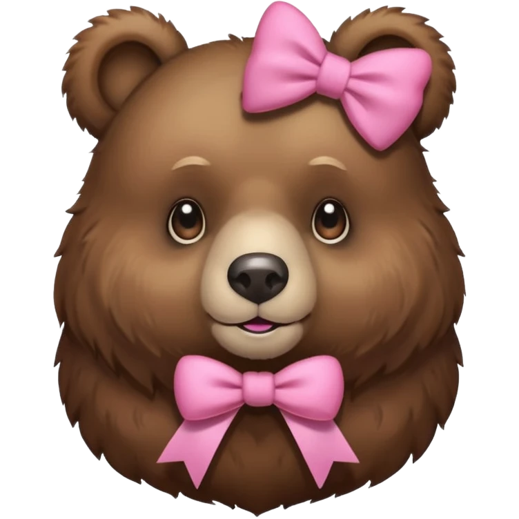 Bear with pink bow emoji