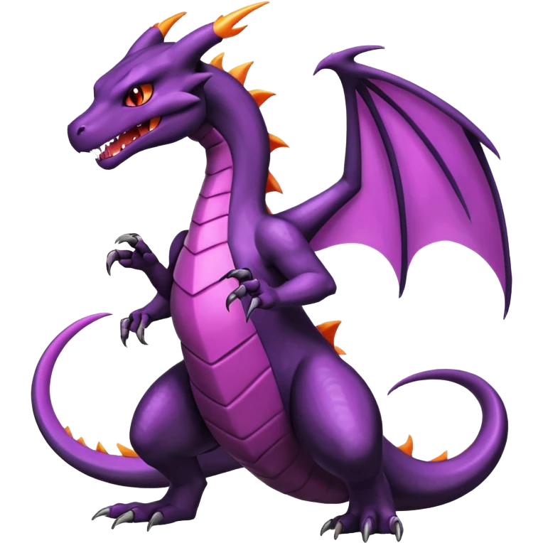 Black and purple lanky elegant evil badass handsome cool beautiful Shiny-Charizard-Salazzle-Seviper-Salandit-fusion emoji