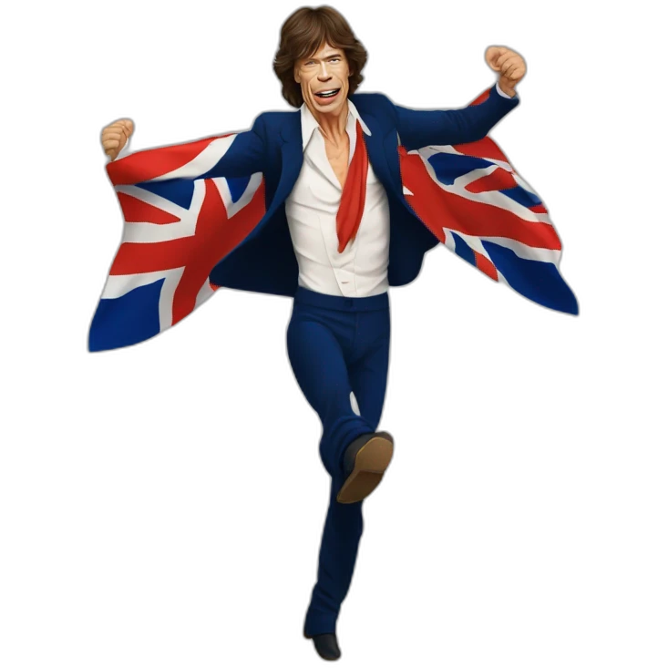 Mick jagger bailando cueca con una bandera chilena emoji