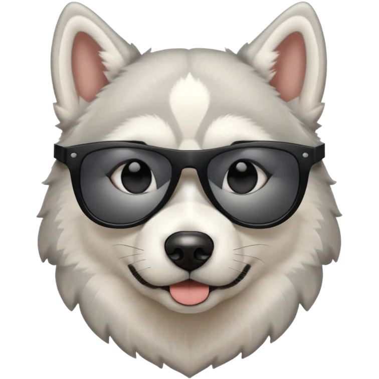 white/grey husky dog with black sunglasses emoji