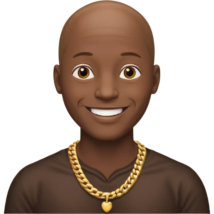 a bald man with necklace emoji