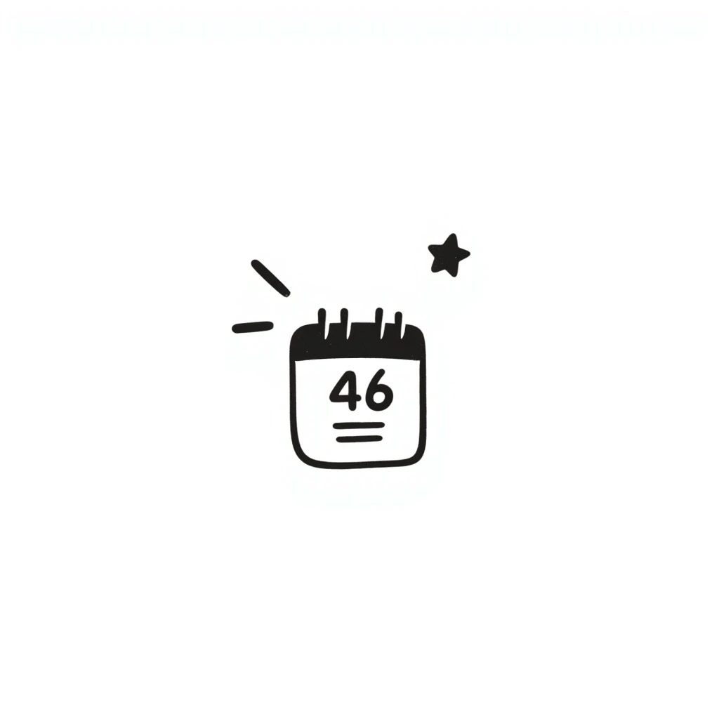 A black and white doodle of a calendar icon emoji