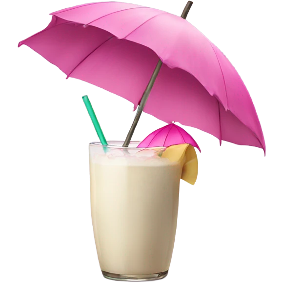 coconut drink with pink umbrella emoji