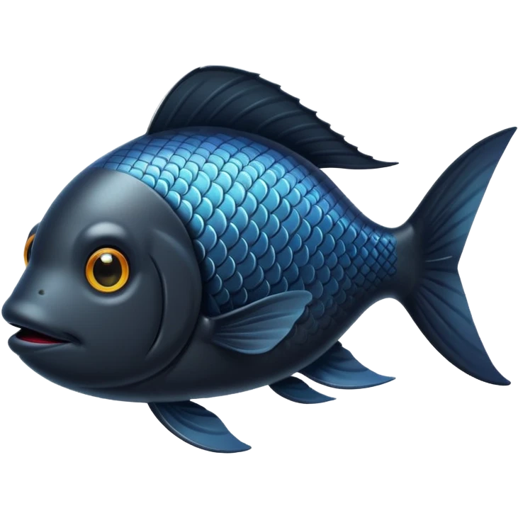 A black fish emoji
