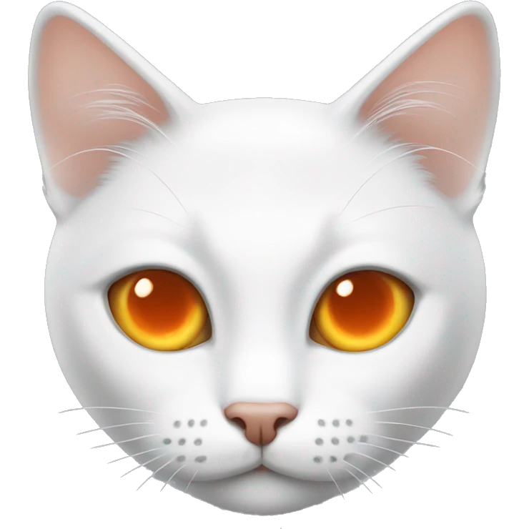 White Cat with orange eyes  emoji