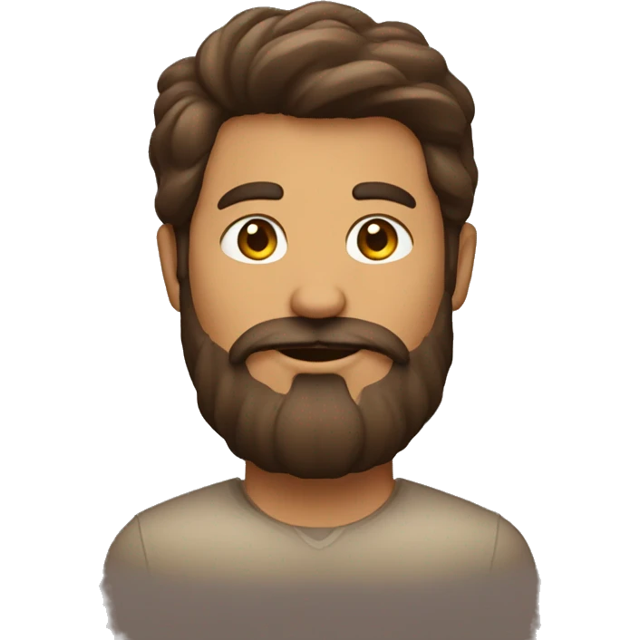Un homme brun avec une barbe emoji