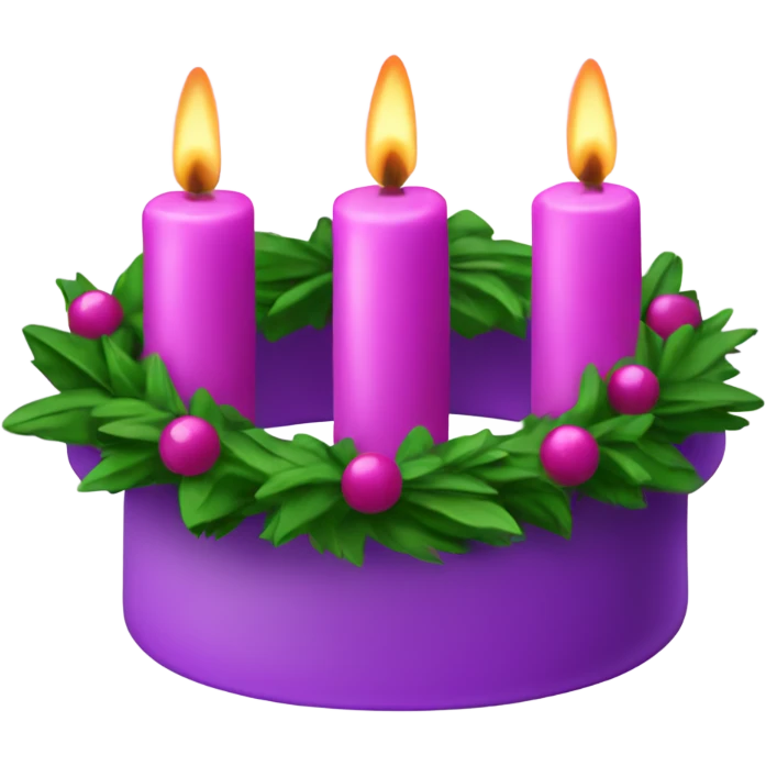 advent wreath with 3 purple candles and 1 pink candle emoji