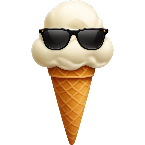 Ice cream with sunglasses emoji