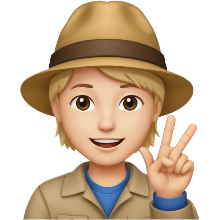 Happy with hat and middle finger emoji