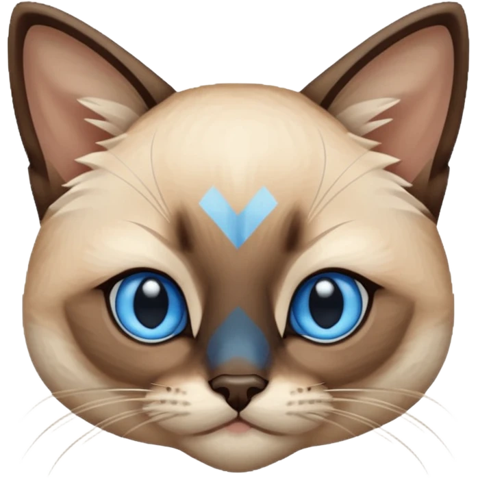 Face of Siamese Kitten in game pixelized style emoji