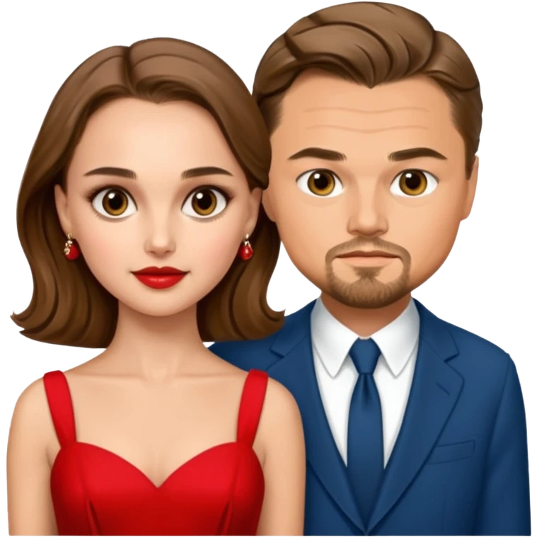 leonardo di caprio and Natalie Portman in a red dress emoji