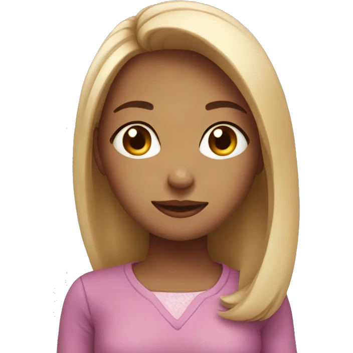 Girl with big emoji