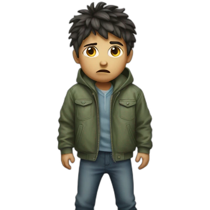 angry kid in jacket emoji