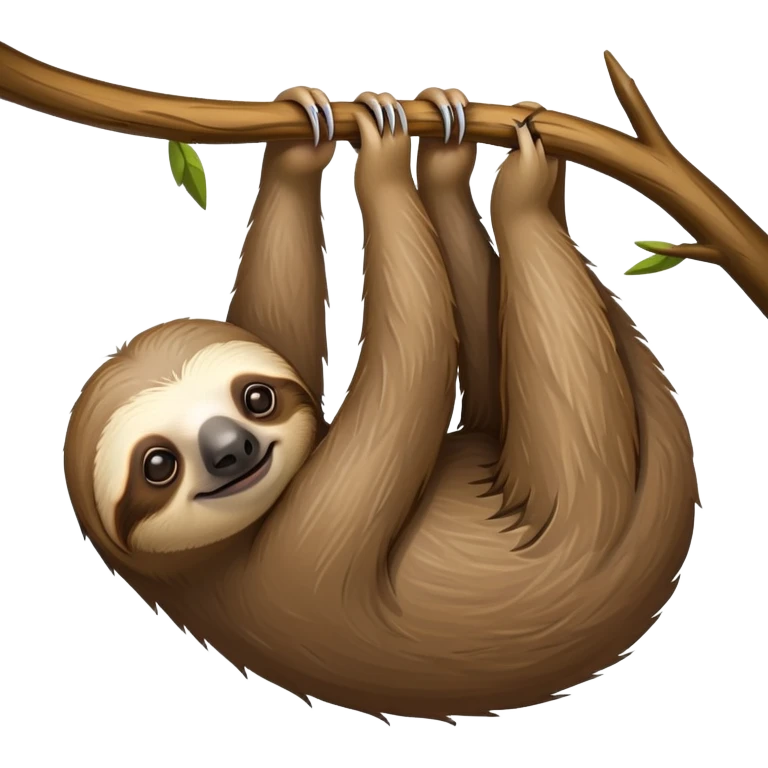 Sloth hanging from a branch emoji