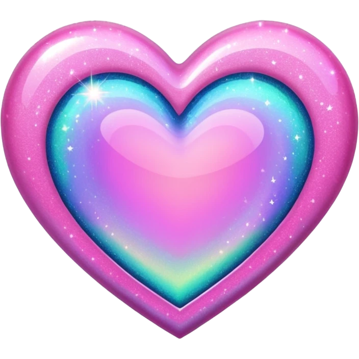 glitter heart with aurora sparkles emoji