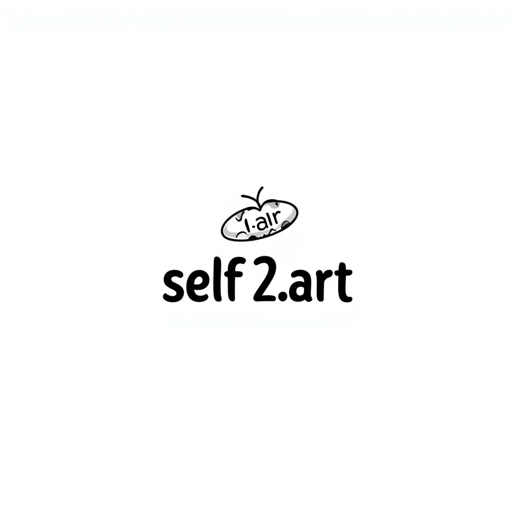 логотип для AI SaaS сервиса self2.art, современный минимализм, doodle стиль emoji