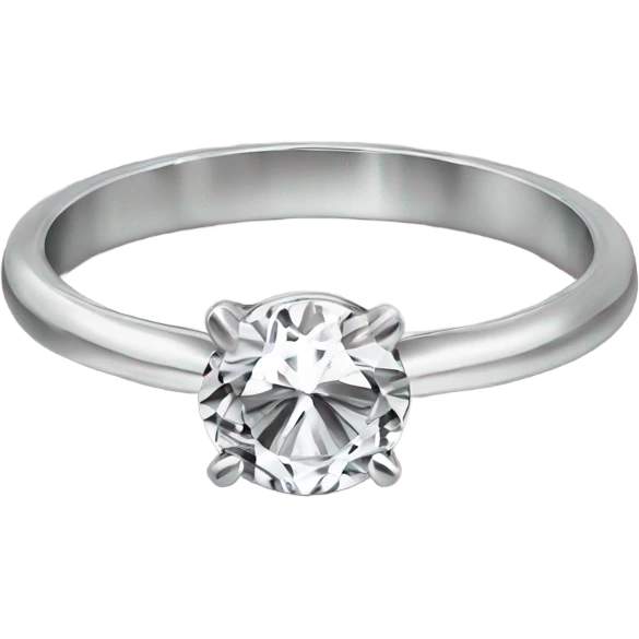 Engagement ring slim silver band emoji