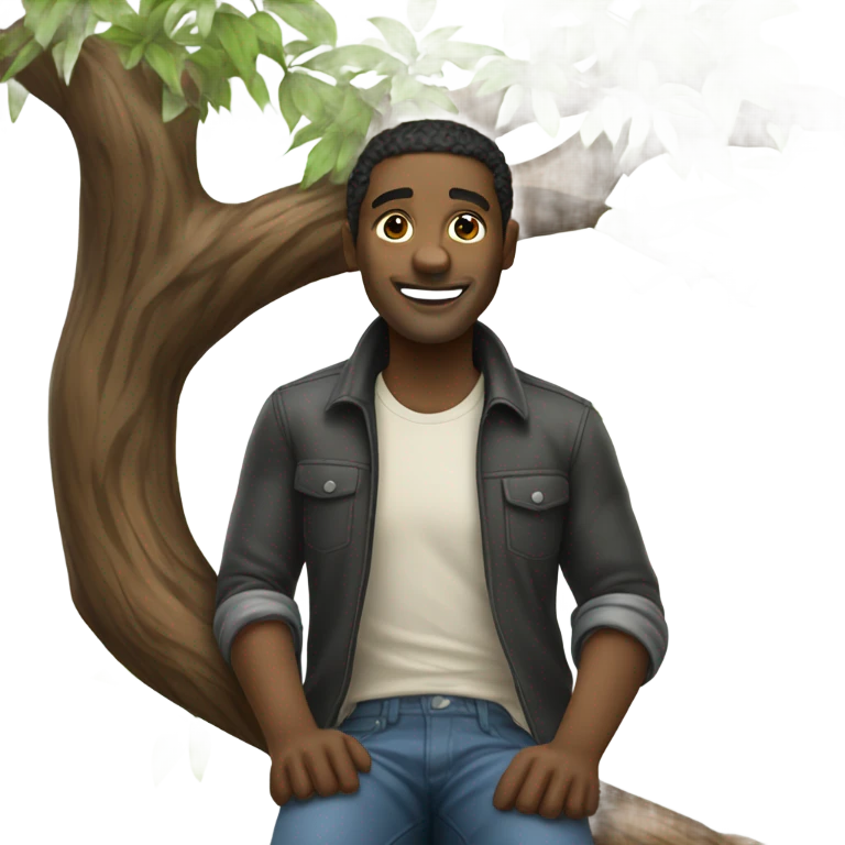 Black guy in a tree emoji