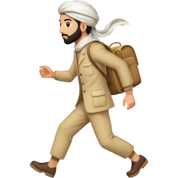 убегающие иранцы, в полный рост, в профиль emoji